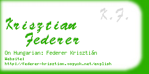 krisztian federer business card
