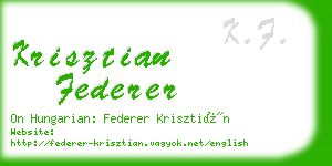 krisztian federer business card